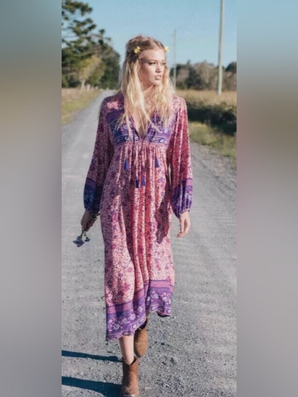 Spell & the Gypsy Free People FOLKTOWN Boho Dress Gown Gorgeous S Small NWT NEW